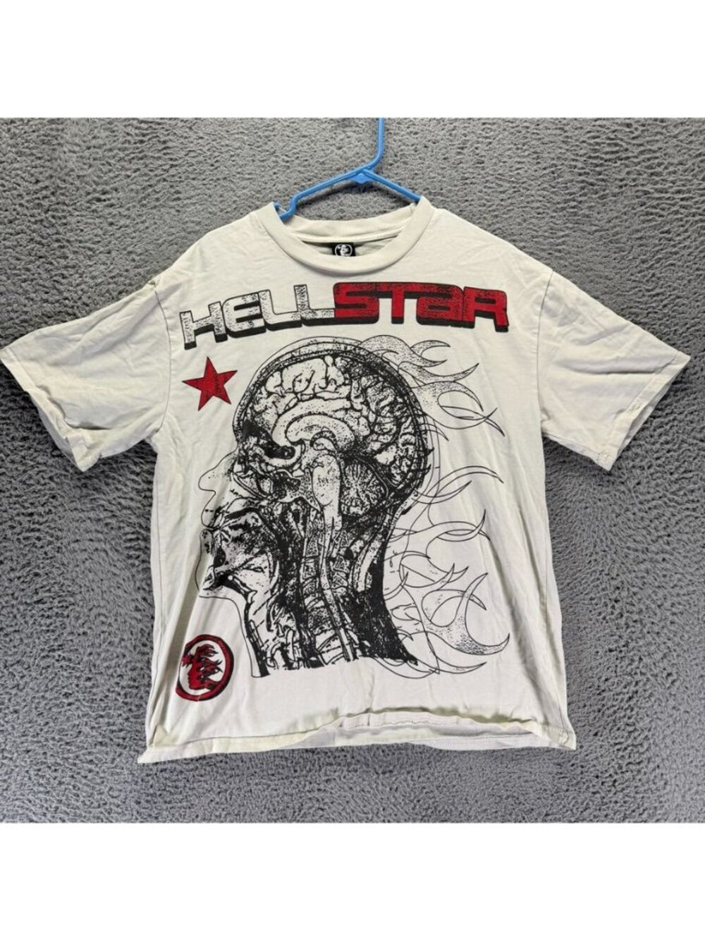 Hellstar Graphic T-Shirt Human Evolution 1996 Design Skull Large ( Fits Small )